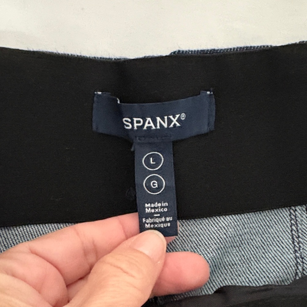SPANX Zero Waistband Cropped Wide Leg Jeans Size Large - Picture 11 of 13